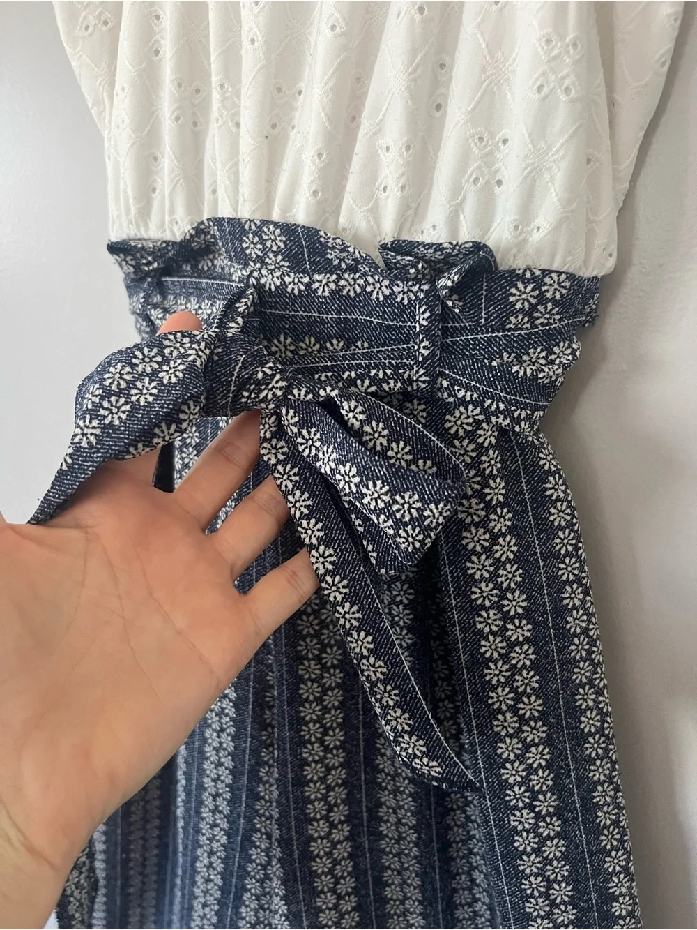 Knitworks Girls 10 White Eyelet Top Wide Leg Jumper Spring Summer Picnic Church